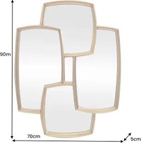 Zrkadlo Quadra 48190 90x70cm Zlaté  - Komfort-nábytok
