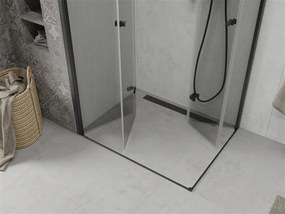 Mexen Lima Duo sprchový kút so skladacími dverami 80(dvere) x 70(dvere), 6mm číre sklo, čierny profil, 856-080-070-70-00-02