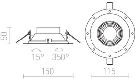 RED - Design Rendl - R12046 - Podhľadové svietidlo IPSO 1xGU10/50W/230V