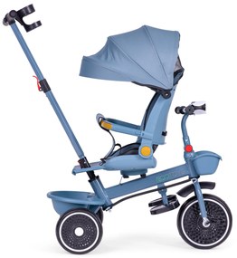 ECOTOYS Trojkolka/ kočík, 2v1, s otočným sedadlom a sklopnou strieškou, modrá