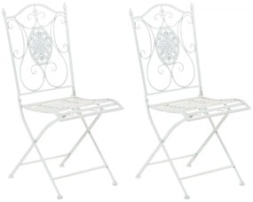 Kovová skladacia stolička Sibell (SET 2 ks) - Biela