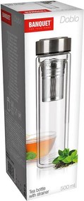 Fľaša na čaj dvojstenná so sitkom DOBLO, 500 ml