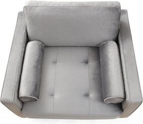 Křeslo Rome světle šedé/ořech