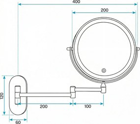 Rea Glow, kozmetické LED zrkadlo nástenné 20 cm, zlatá matná, HOM-70002