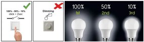 Diolamp SMD LED žiarovka A60 12W/230V/E27/3000K/900Lm/230°/Step Dim