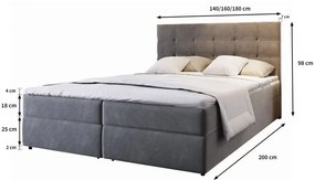 Čalúnená posteľ boxspring GLORIEN 160x200 cm purpurová Matrac: Bonell pružinová matrac