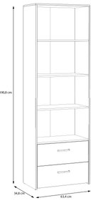 Knižnica URO dub artisan/biela