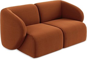 Zamatová pohovka v terakotovej farbe 174 cm Lani – Makamii