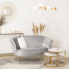 Vintino zamatová sedačka ZORAYA sivá