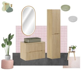 Závěsná skříňka pod umyvadlo Nordic 80 cm dub cremona