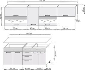 Kuchynská linka Scasi, dub sonoma/dub milano
