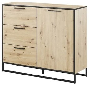 Komoda typ 860 Bryanna (dub artisan + čierna). Vlastná spoľahlivá doprava až k Vám domov. 1041894
