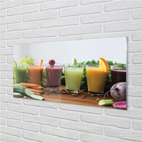 Obraz na skle Zeleninové, ovocné kokteily 140x70 cm