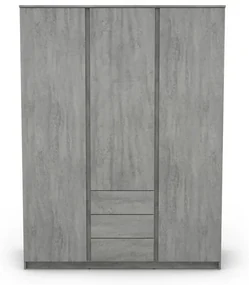 Šatníková skriňa Carlos, šedý beton, 152 cm