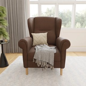 Tmavohnedé kreslo ušiak Swan – Ropez