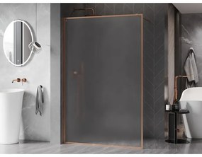 Mexen Kioto-F, sprchová zástena s rámom 140 x 202 cm, 8 mm mráz, profil medená matná, 800-140-104-65-30