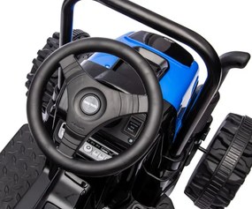 Elektrický traktor s prívesom Farmer modrý