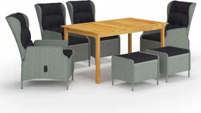 vidaXL 7-dielna záhradná jedálenská súprava bledosivá