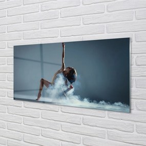 Sklenený obraz Žena tancuje dym 100x50 cm