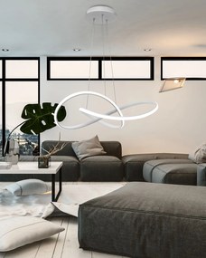 Toolight - Ring, LED závesné  svietidlo + diaľkové ovládanie APP396-CP, biela, OSW-06912