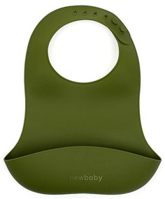 Silikónový podbradník New Baby olivovo zelený
