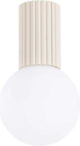 Stropné svietidlo Halo, 1x biele sklenené tienidlo, be