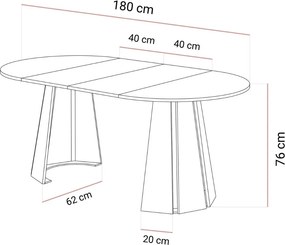 JEDÁLENSKÝ ROZKLADACÍ STÔL PATRIZIO BUK 100 / 180 cm