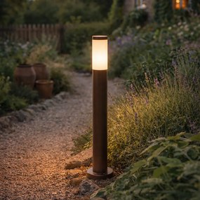 Stožiar vonkajšieho svietidla hrdzavohnedý s opálom 80 cm IP44 - Rox