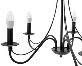 Toolight - Závesné svietidlo 5xE14 60W APP210-3CPR, čierna, OSW-08146