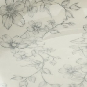 Súprava 6 hlbokých tanierov Nežné kvety 20 cm, sivá