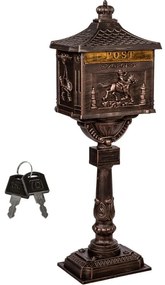 STILISTA Starožitná poštová schránka, 118 cm, bronz
