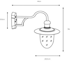 Lucide 11871/01/97 - Vonkajšie nástenné svietidlo ARUBA 1xE27/24W/230V