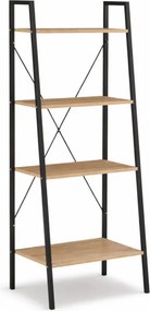 Vintino LOFTIS 4-úrovňový regál 147x60x35 cm svetlohnedý/čierny