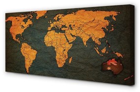 Obraz canvas gold mapa 100x50 cm