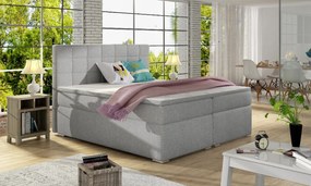 Manželská posteľ Boxspring 140 cm Abbie (svetlosivá) (s matracmi)