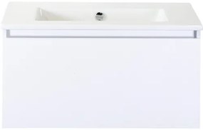 Kúpeľňový nábytkový set Sanox Frozen farba čela biela vysoko lesklá ŠxVxH 81 x 42 x 46 cm s keramickým umývadlom bez otvoru na kohút