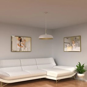 Luster na lanku LINCOLN 1xE27/60W/230V pr. 45 cm biela