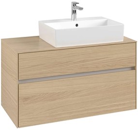 VILLEROY &amp; BOCH Collaro závesná skrinka pod umývadlo na dosku (umývadlo vpravo), 2 zásuvky, 1000 x 500 x 548 mm, Nordic Oak, C12700VJ