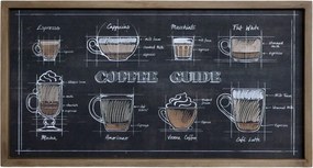 Čierna nástenná ceduľa s dreveným rámom Coffee – 40*30 cm