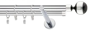 Dekorstudio Chrómová dvojradová garniža čierny VIVALDI 19mm Dĺžka: 440cm, Typ uchytenia: Držiak dvojitý modern, Typ príslušenstva: Bez príslušenstva