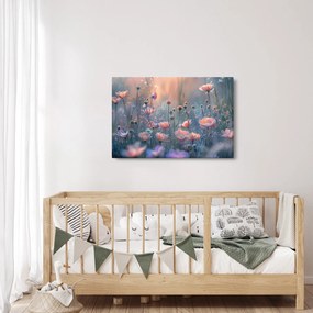 Obraz - Kvety v pastelových farbách (90x60 cm)