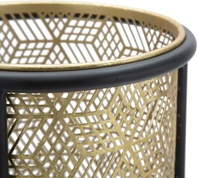 Dvojúrovňový kvetinový stojan Doppio čierno-zlatý