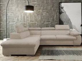 Rohová sedacia súprava Viera, béžová látka, ľavý roh%