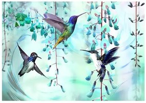 Fototapeta - Flying Hummingbirds (Green) Veľkosť: 100x70, Verzia: Standard