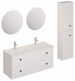 Kúpeľňová zostava s umývadlom vrátane umývadlovej batérie, vtoku a sifónu Naturel Forli biela KSETFORLI6