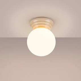 Stropné svietidlo Zori, 1x biele sklenené tienidlo, be