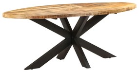 Jedálenský stôl oválny 200x100x75 cm surové mangovníkové drevo