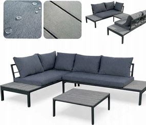 Záhradný rohový set - sivý