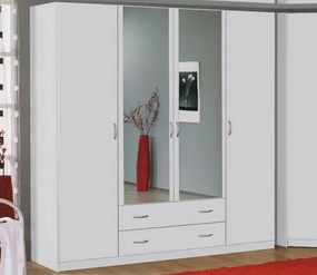 Šatníková skriňa Case, 181 cm,biela / biela