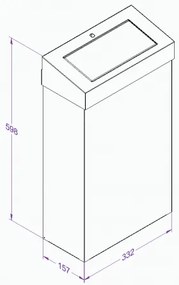 Závesný odpadkový kôš s vekom Stella II, 27 l, matný nerez